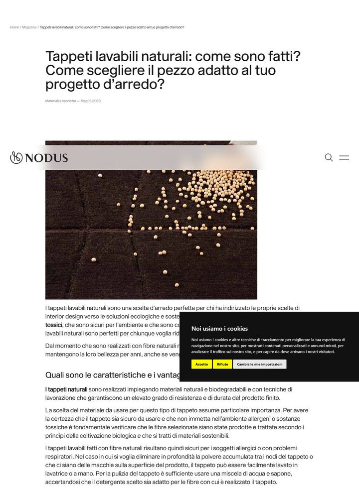 La parte alta della pagina di Nodus