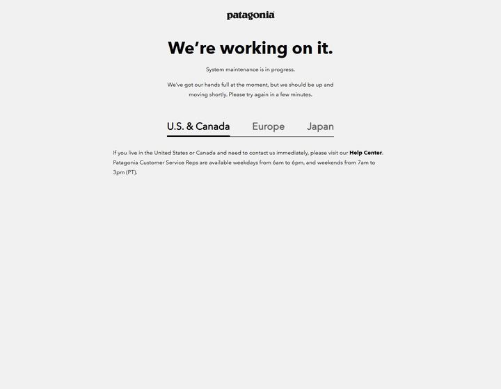 La parte alta della pagina di Patagonia